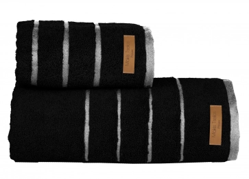 Πετσέτα Σώματος Μεμονωμένη Βαμβακερή 90x150εκ. Prive Black Makis Tselios
