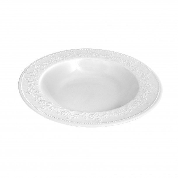 Πιάτο Βαθύ Πορσελάνης Λευκό Kea Oriana Ferelli 23εκ. PRPW350002