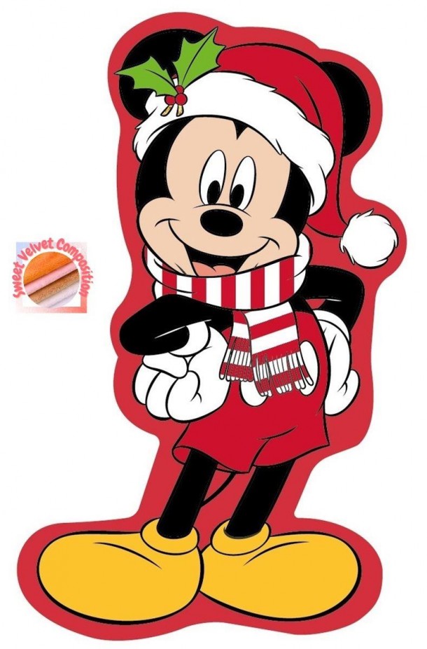 Διακοσμητικό Μαξιλάρι 3D Velboa 35εκ. isney Home Mickey 37 Red DimCol