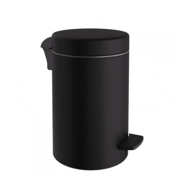 Καλάθι Απορριμμάτων 10lt-Φ20x37εκ. Soft Close Ανοξείδωτο Matte Black Pam & Co 2037-403