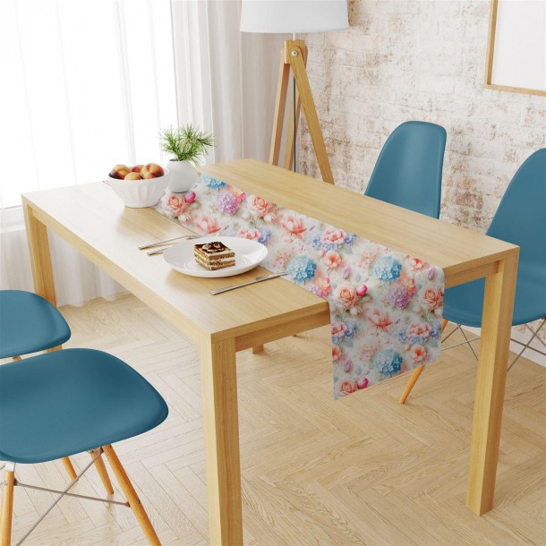 Runner Αλέκιαστο Polycotton 40x180εκ. Ορτανσίες 464 Multi DimCol