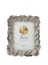 Κορνίζα Polyester Λευκή-Χρυσή Με Κοράλια 15x20εκ. Zen Collection 25.12.51476