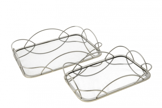 Δίσκος Σετ 2τμχ Μεταλλικός Ασημί 36x7,5εκ.-30x6εκ. Zen Collection 24.4.48613