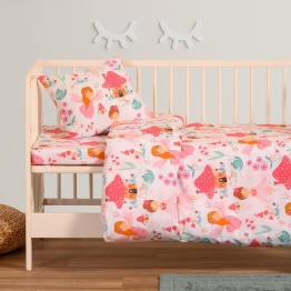 Παπλωματοθήκη Βαμβακερή Κούνιας 110x160εκ. Magic Pink Baby Line Melinen 20004409