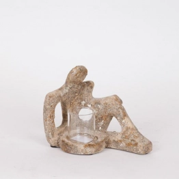 Κηροπήγιο Polyresin Καφέ 18,5x14x16εκ. ESTHETI 819-00519