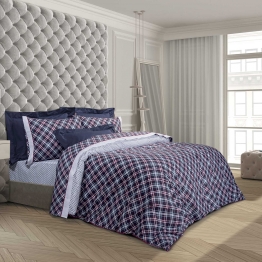 Σετ Σεντόνια Polycotton King 260x280εκ. Essential 2171 Κόκκινο-Λευκό-Μπλε Greenwich Polo Club