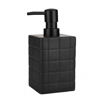Σαπουνοθήκη Κεραμική Μαύρη 450ml-7,5x7,5x15εκ. Tiles Estia 02-27698
