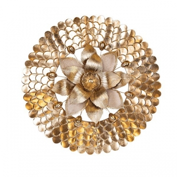 Διακοσμητικό Τοίχου Μεταλλικό Λουλούδι Χρυσό 76,5x8x77,5εκ. ESTHETI 812-30015