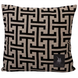 Διακοσμητικό Μαξιλάρι Polycotton 40x40εκ. Throws 3902 Μαύρο-Μπεζ Greenwich Polo Club