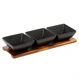 Σετ Μπωλάκι-Ντιπ 3 Θέσεων 31,5x10εκ. Acacia CRYSPO TRIO 65.000.202