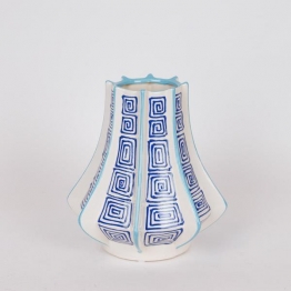 Βάζο Κεραμικό Λευκό-Μπλε-Γαλάζιο 22x22x25εκ. ESTHETI 819-00368