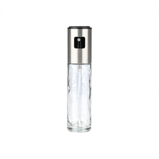 Σπρέυ Λαδιού Γυάλινο Διάφανο-Inox 100ml-4x4x17,8εκ. Estia 01-21788