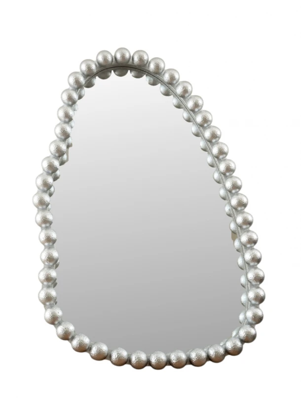 Καθρέπτης Ξύλινος Με Μπίλιες Ασημί 61x7x91,5εκ. Zen Collection 25.18.51621