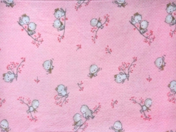 Πάνα Χασές Φανελένια Μπεμπέ 80x80εκ. Birds 15 Pink Dimcol