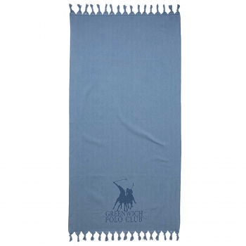 Πετσέτα Θαλάσσης-Παρεό Βαμβακερή 90x170εκ. Essential 3795 Μπλε Greenwich Polo Club
