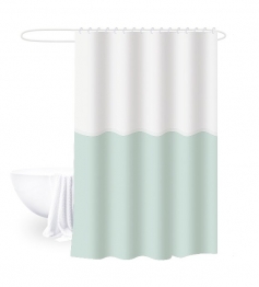 Κουρτίνα Μπάνιου Δίχρωμη 180x180εκ. Polyester Bliss White-Mint 2435896