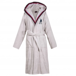 Μπουρνούζι Ενηλίκων Βαμβακερό Ζακάρ Medium Essential 3064 Grey Greenwich Polo Club