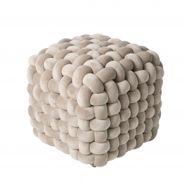 Πουφ Βελούδινο 43x43x40εκ. 2274 Μπεζ Das Home