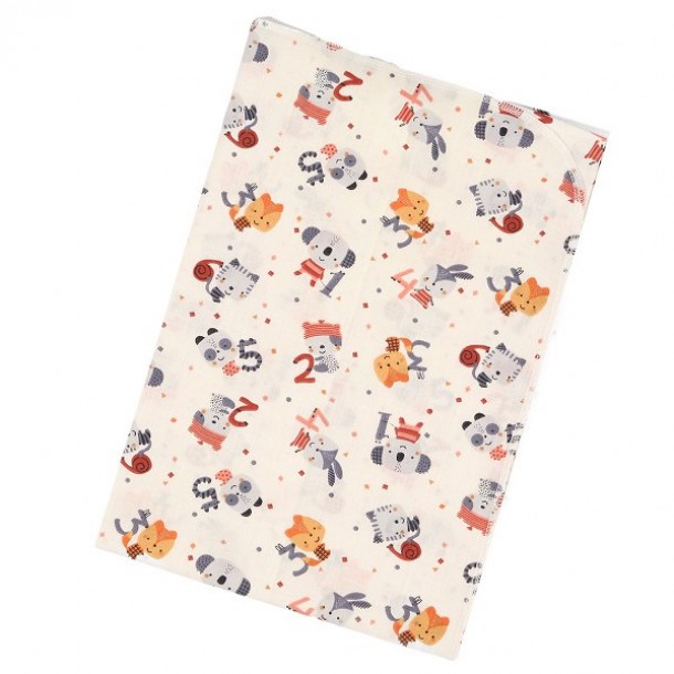 Πάνα Βαμβακερή Bebe 80x80εκ. Numbers Terracotta 30081