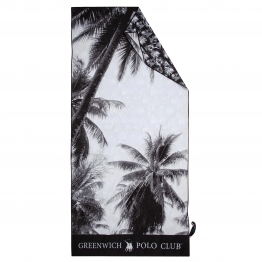 Πετσέτα Θαλάσσης Microfiber 80x170εκ. Essential 3875 Λευκή-Μαύρη Greenwich Polo Club