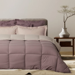Πάπλωμα 2 Όψεων Microfiber Μονό 160x220εκ. Happy 9691 Beige-Purple Das Home