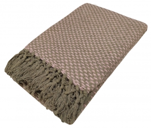 Ριχτάρι Polycotton 190x250εκ. Ψάθα Brown-Pink 7014006-3