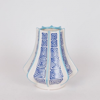 Βάζο Κεραμικό Λευκό-Μπλε-Γαλάζιο 22x22x25εκ. ESTHETI 819-00368