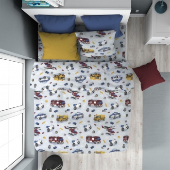 Παπλωματοθήκη Φανελένια Μονή 160x240εκ. Toys 46 Sky Blue DimCol