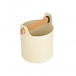 Κουταλοθήκη Ξύλινη Ακακίας-Μεταλλική Ιβουάρ 12x12x15εκ. Allure Estia 01-24796