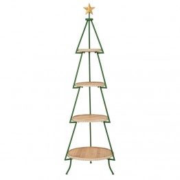 Ορντερβιέρα 4 Όροφη Ξύλινη-Μεταλλική Πράσινη Χριστουγεννιάτικο Δέντρο Φ38x127εκ. iliadis 87147