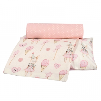 Σετ Σεντόνια Βαμβακερά Κούνιας 130x170εκ. Essential 8859 Ivory-Pink Greenwich Polo Club