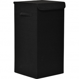 Καλάθι Απλύτων Αναδιπλούμενο MDF Μαύρο Με Υφασμάτινη Επένδυση 35x35x60εκ. MRShome DS-2694000