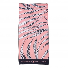 Πετσέτα Θαλάσσης Microfiber 80x170εκ. Essential 3806 Μαύρη-Nude-Λευκή Greenwich Polo Club