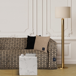 Ριχτάρι Chenille Τριθέσιος 180x300εκ. Essential 3932 Μαύρο-Μπεζ Greenwich Polo Club