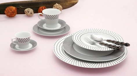 Σερβίτσιο Φαγητού Σετ 20τμχ Πορσελάνης Matrix Black CRYSPO TRIO 15.301.40
