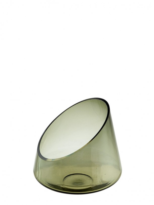 Κηροπήγιο Χειροποίητο Φυσητό Γυαλί Γκρι 19,8x19εκ. Zen Collection 25.43.52132