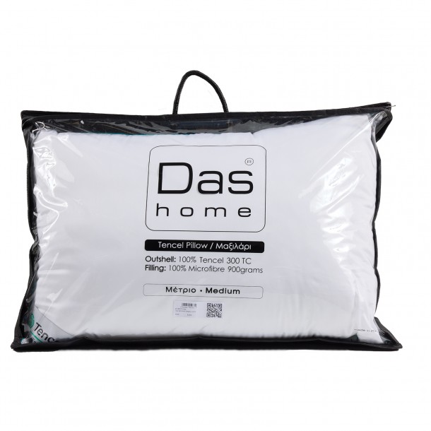 Μαξιλάρι Ύπνου 50x70εκ. Tencel Μέτριας Σκληρότητας Comfort 1429 Λευκό Das Home
