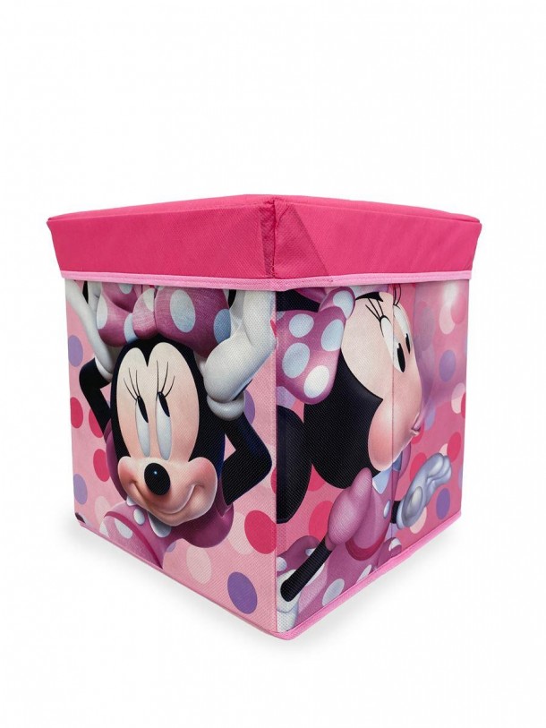 Κουτί-Σκαμπό Polyester Disney Home Minnie 07 Pink 30x30x30εκ. DimCol