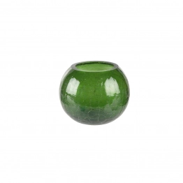 Κηροπήγιο Γυάλινο Κρακελέ Πράσινο Art Et Lumiere 7,5x6,5εκ. 04603