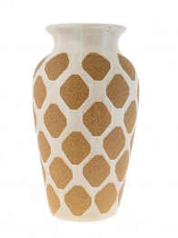 Βάζο Με Ρόμβους Καφέ-Μπεζ 23x28εκ. Zen Collection 24.21.50179