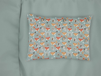 Μαξιλαροθήκη Bebe Φάκελος Βαμβακερή 35x45εκ. Fox 528 Pale Cyan DimCol