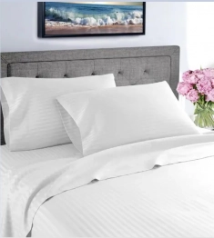 Παπλωματοθήκη 250x230εκ. Βαμβακερή 300TC Λευκή Satin Stripe