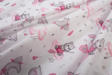 Πάνα Χασέ Βαμβακερή 80x80εκ. Cloudy Bear 582 White-Pink DimCol