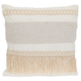 Διακοσμητικό Μαξιλάρι Υφασμάτινο Polycotton Μπεζ-Εκρού 42x42εκ. iliadis 90217