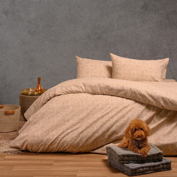 Παπλωματοθήκη Φανελένια Υπέρδιπλη 225x245εκ. Hope Beige Winter Line Mini Melinen 20004012