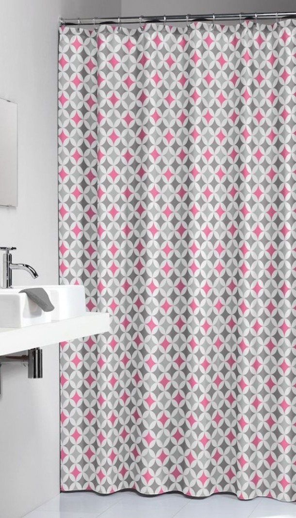 Κουρτίνα Μπάνιου Υφασμάτινη 180x200εκ. Pink Diamonds Sealskin 235201350