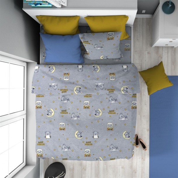 Πάπλωμα Βαμβακερό Μονό 160x240εκ. Sweet Dreams 552 Grey DimCol