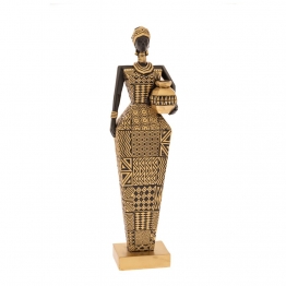 Διακοσμητική Επιτραπέζια Γυναικεία Φιγούρα Polyresin Μαύρη-Χρυσή iliadis 8x7x29εκ. 85756