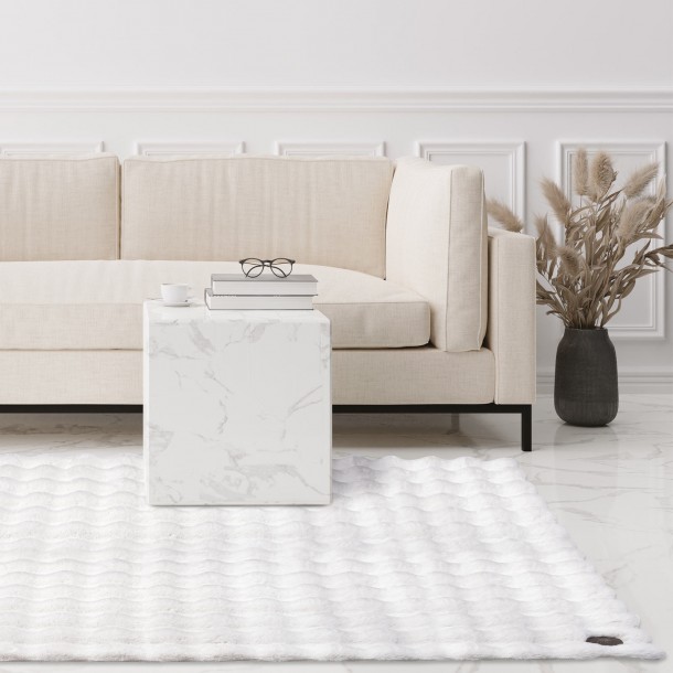Χαλί Γούνινο Faux Fur 150x200εκ. Τρισδιάστατη Υφή Essential 3111 Λευκό Greenwich Polo Club