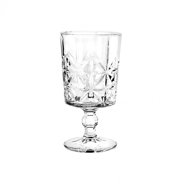 Ποτήρι Κρασιού Γυάλινο Διάφανο Hobstar 182ml-7,4x7,4x13,5εκ. Estia 07-35792